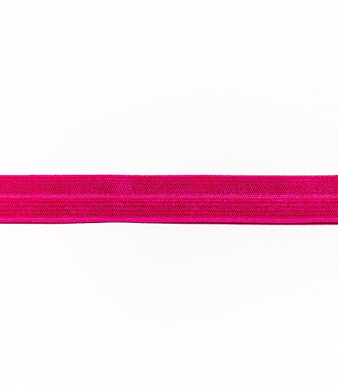 20mm Fold Over Elastic 120 Mtr Roll Hot Pink - Click Image to Close